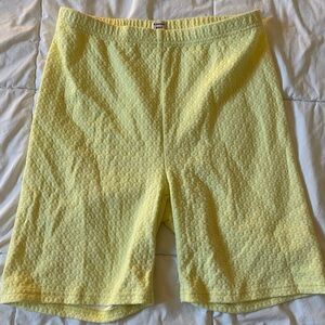 Medium yellow bike shorts from Aritzia